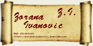 Zorana Ivanović vizit kartica